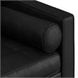 Pemberly Row Modern Genuine Leather Reversible Sectional in Black