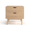 Pemberly Row Contemporary Wood 2-Drawer Nightstand in Light Oak