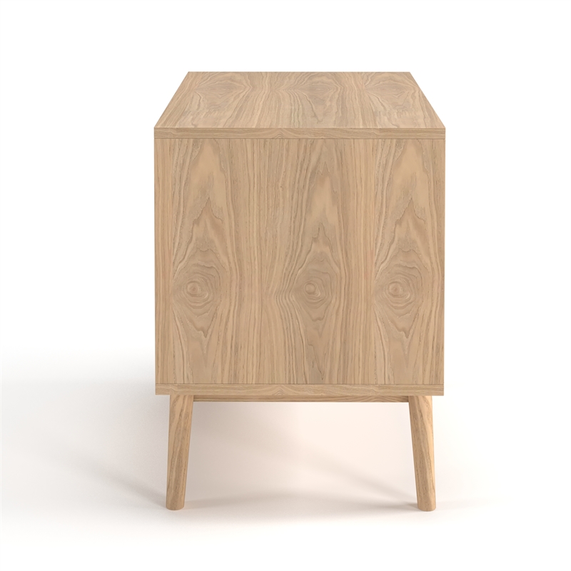 Pemberly Row Contemporary Wood 2-Drawer Nightstand in Light Oak