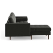 Pemberly Row Modern Fabric Reversible Sectional in Charcoal Finish