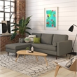 Pemberly Row Modern Fabric Reversible Sectional in Charcoal Finish