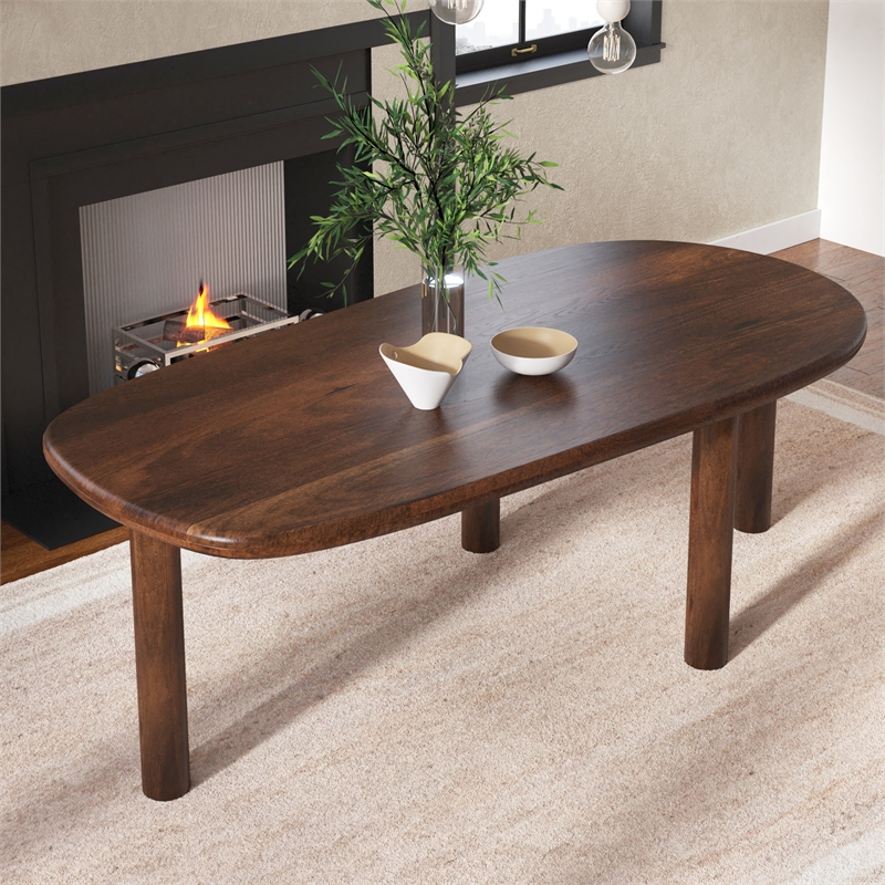 Pemberly Row Modern / Contemporary Wood Dining Table in Walnut