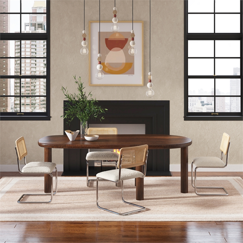 Pemberly Row Modern / Contemporary Wood Dining Table in Walnut