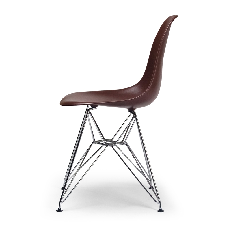Pemberly Row Modern / Contemporary Plastic Dining Chairs in Brown