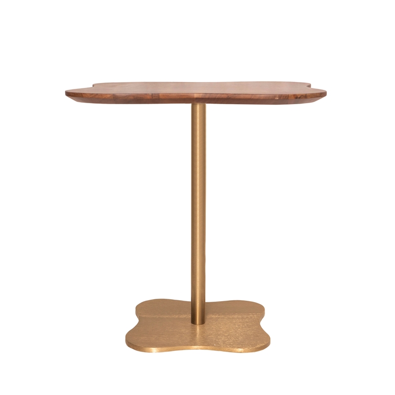 Pemberly Row Modern / Contemporary Wood Side Table in Gold Finish