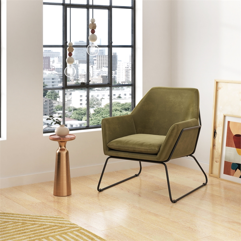 Pemberly Row Modern / Contemporary Wood Side Table in Gold Finish