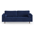 Pemberly Row Modern / Contemporary Velvet Sofa in Sapphire Finish