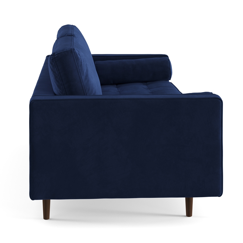 Pemberly Row Modern / Contemporary Velvet Sofa in Sapphire Finish