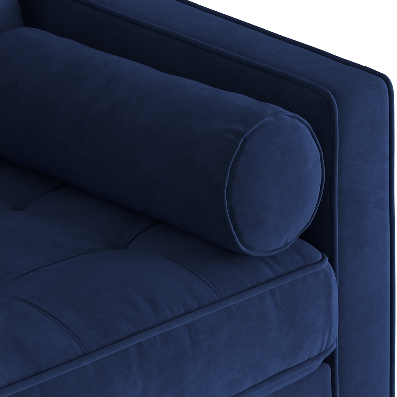 Pemberly Row Modern / Contemporary Velvet Sofa in Sapphire Finish