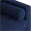 Pemberly Row Modern / Contemporary Velvet Sofa in Sapphire Finish