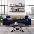 Pemberly Row Modern / Contemporary Velvet Sofa in Sapphire Finish