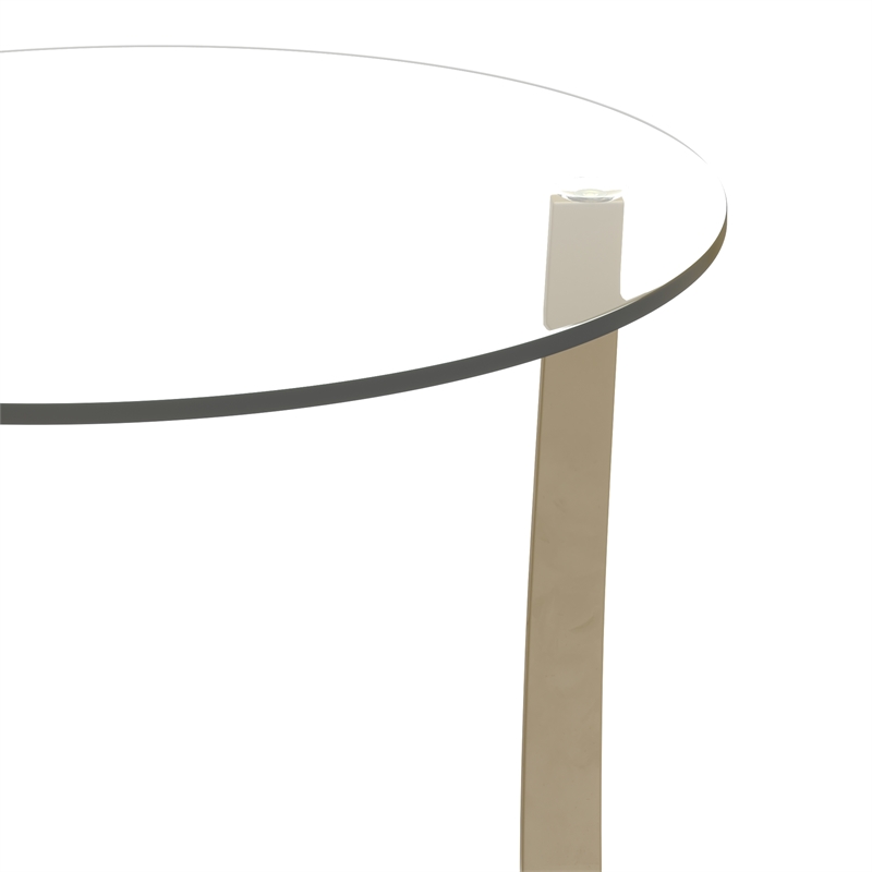 Pemberly Row Modern / Contemporary Glass Side Table in Gold Finish