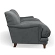 Pemberly Row Mid-Century Contemporary Velvet Sofa in Gray Finish