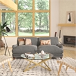 Pemberly Row Mid-Century Contemporary Velvet Sofa in Gray Finish
