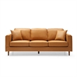 Pemberly Row Modern / Contemporary Faux Leather Sofa in Tan Finish