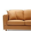 Pemberly Row Modern / Contemporary Faux Leather Sofa in Tan Finish