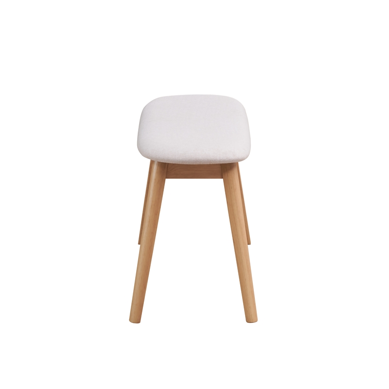 Pemberly Row Mid-Century Contemporary Accent Bench in Natural