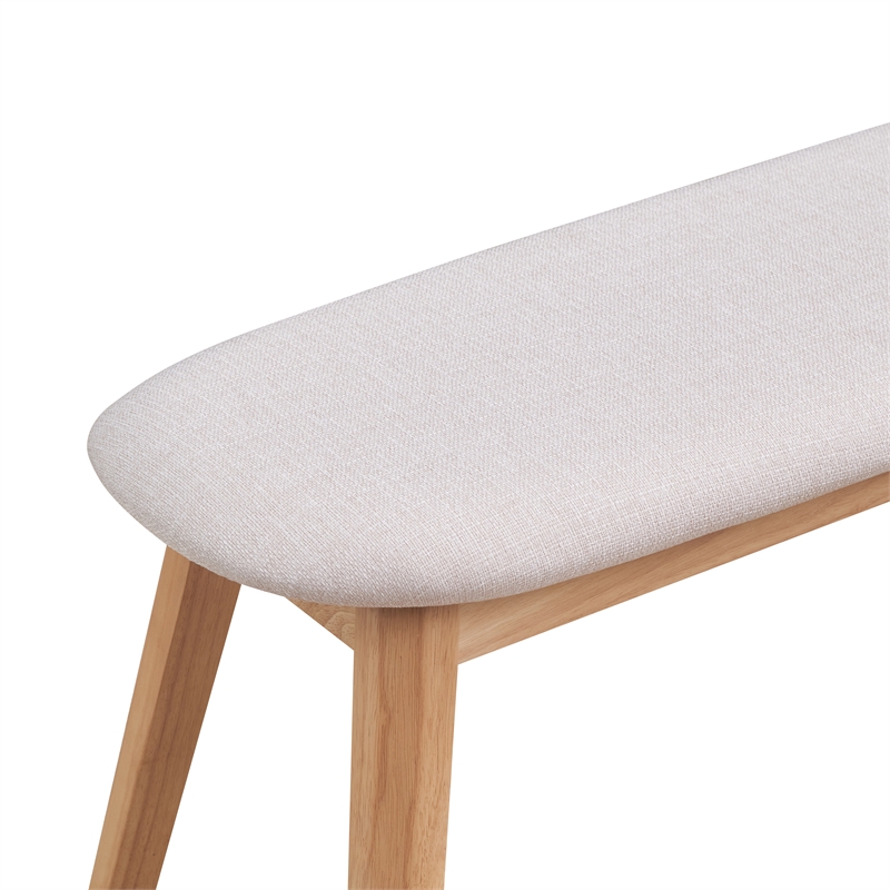 Pemberly Row Mid-Century Contemporary Accent Bench in Natural