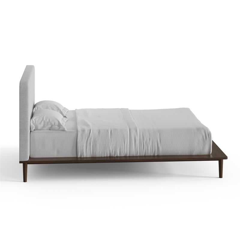 Pemberly Row Mid-Century Contemporary Full Size Bed in Walnut