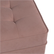 Pemberly Row Contemporary Velvet Rectangular Ottoman in Blush