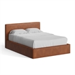 Pemberly Row Contemporary Queen Size Upholstered Bed in Brown