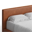 Pemberly Row Contemporary Queen Size Upholstered Bed in Brown