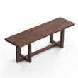 Pemberly Row Contemporary Rectanglular Dining Bench in Walnut