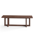 Pemberly Row Contemporary Rectanglular Dining Bench in Walnut