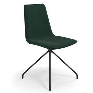 Pemberly Row Contemporary Velvet Swivel Side Chair in Emerald