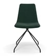Pemberly Row Contemporary Velvet Swivel Side Chair in Emerald