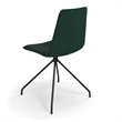 Pemberly Row Contemporary Velvet Swivel Side Chair in Emerald