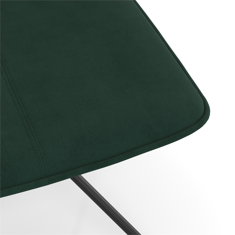 Pemberly Row Contemporary Velvet Swivel Side Chair in Emerald