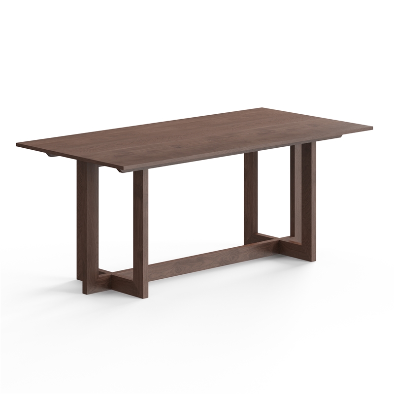 Pemberly Row Contemporary Rectanglular Dining Table in Walnut