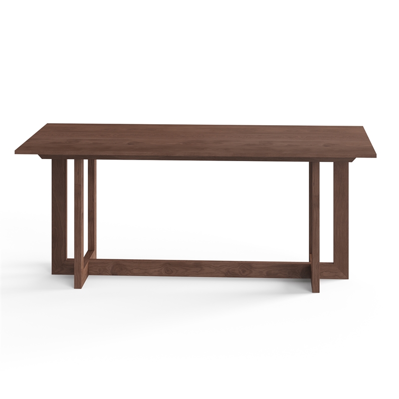 Pemberly Row Contemporary Rectanglular Dining Table in Walnut