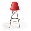 Pemberly Row Contemporary Bar Height Stools (Set of 2) in Red