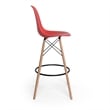 Pemberly Row Contemporary Bar Height Stools (Set of 2) in Red