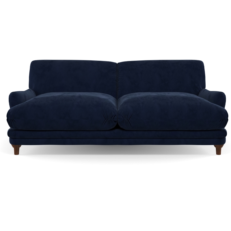 Pemberly Row Contemporary Mid-Century Modern Sofa in Sapphire