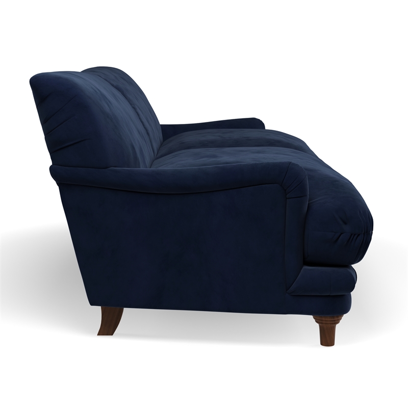Pemberly Row Contemporary Mid-Century Modern Sofa in Sapphire