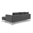 Pemberly Row Contemporary Velvet Reversible Sectional in Gray