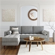 Pemberly Row Contemporary Velvet Reversible Sectional in Gray