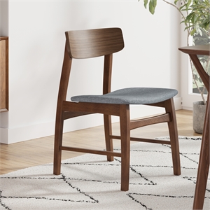 Pemberly Row Modern Solid Wood Side Chairs (Set of 2) in Gray