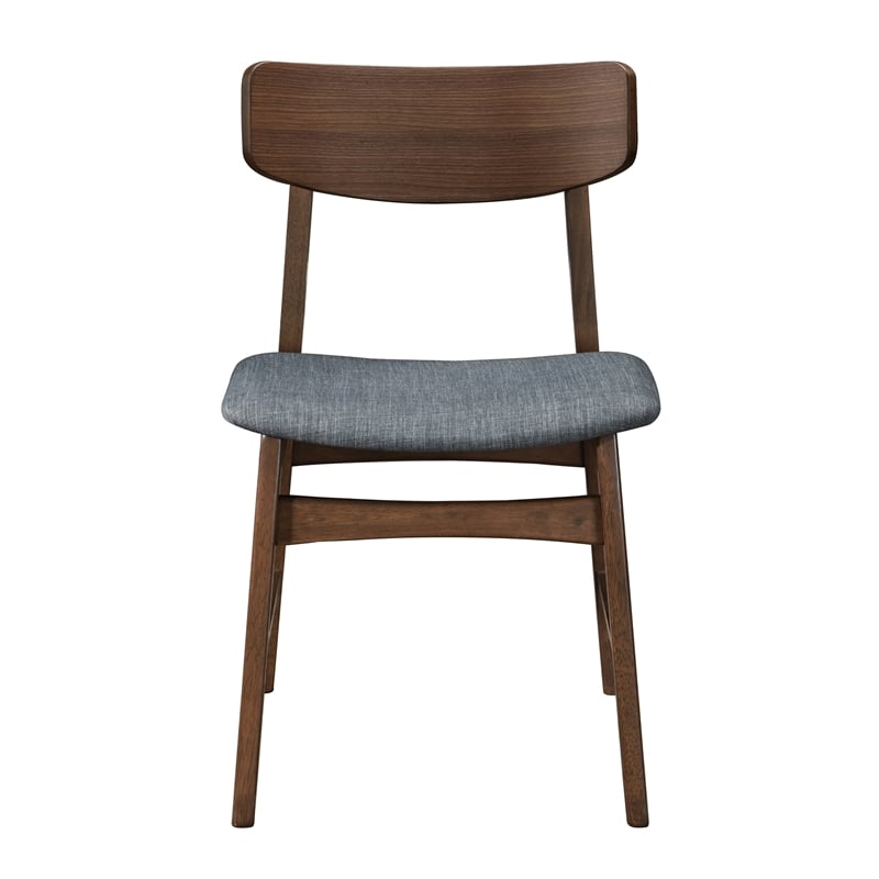 Pemberly Row Modern Solid Wood Side Chairs (Set of 2) in Gray