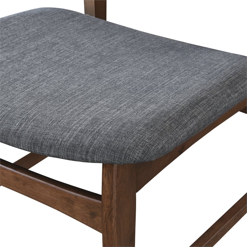 Pemberly Row Modern Solid Wood Side Chairs (Set of 2) in Gray