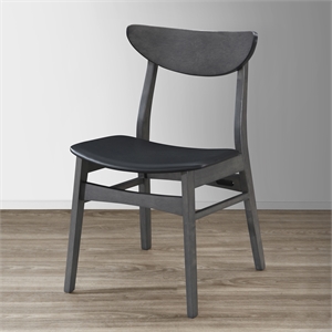 pemberly row modern solid wood side chairs (set of 4) in gray