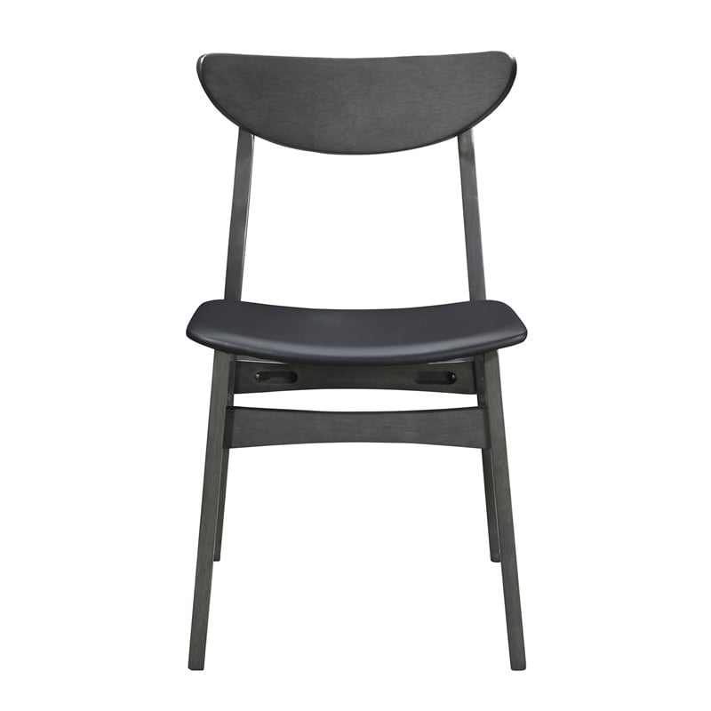Pemberly Row Modern Solid Wood Side Chairs (Set of 4) in Gray