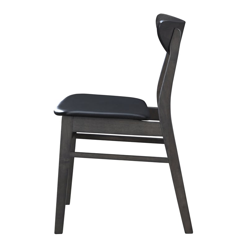 Pemberly Row Modern Solid Wood Side Chairs (Set of 4) in Gray