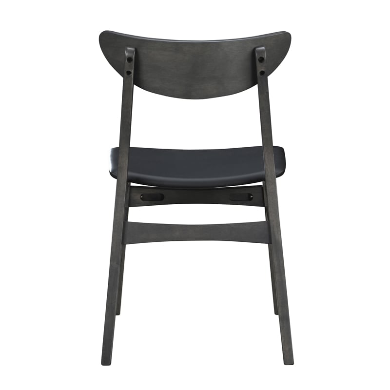 Pemberly Row Modern Solid Wood Side Chairs (Set of 4) in Gray
