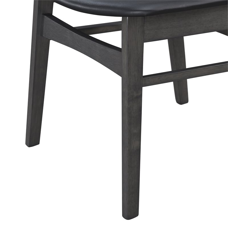Pemberly Row Modern Solid Wood Side Chairs (Set of 4) in Gray