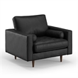 Pemberly Row Modern Upholstered Vegan Leather Arm Chair in Black