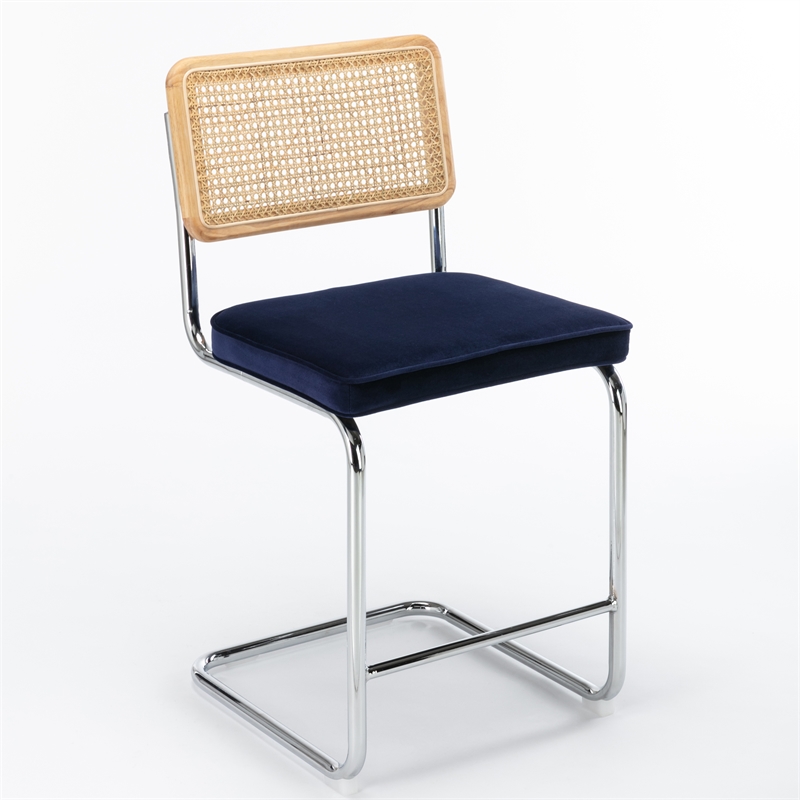 Pemberly Row Modern Counter Height Stools (Set of 2) in Sapphire